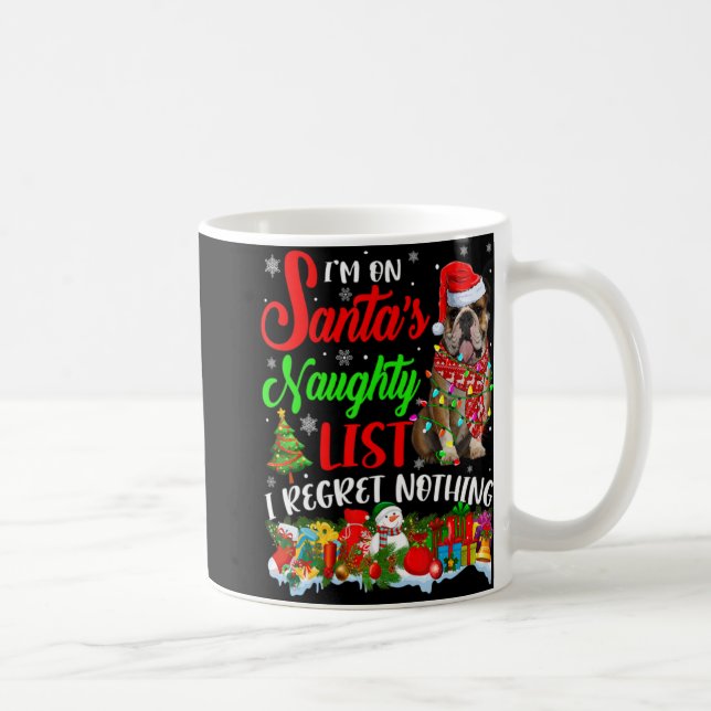 On Santas Naughty List Xmas English Bulldog  Coffee Mug (Right)