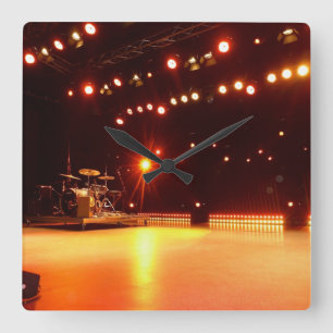 On stage square wall clock