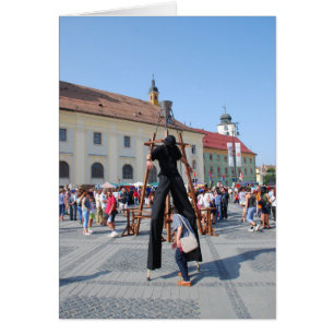 On stilts in a festival