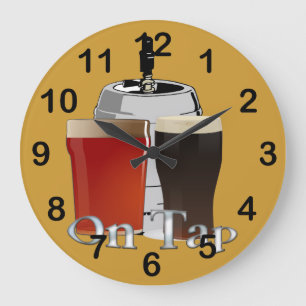 On Tap - Beer / Keg Round Wall Clock