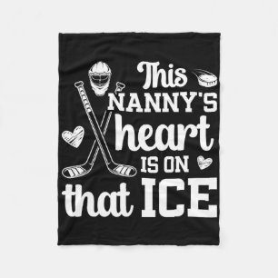 On That Ice Hockey Nanny Grandma Ice Hockey Player Fleece Blanket