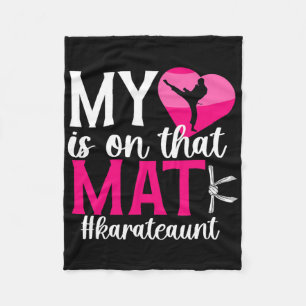 On That Mat Karate Aunt Karate Auntie 1  Fleece Blanket