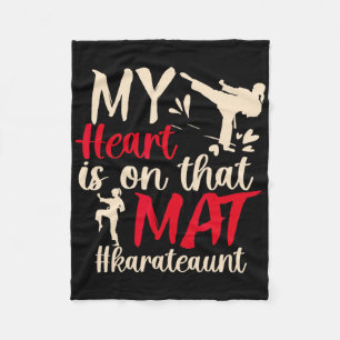 On That Mat Karate Aunt Karate Auntie 2 Fleece Blanket