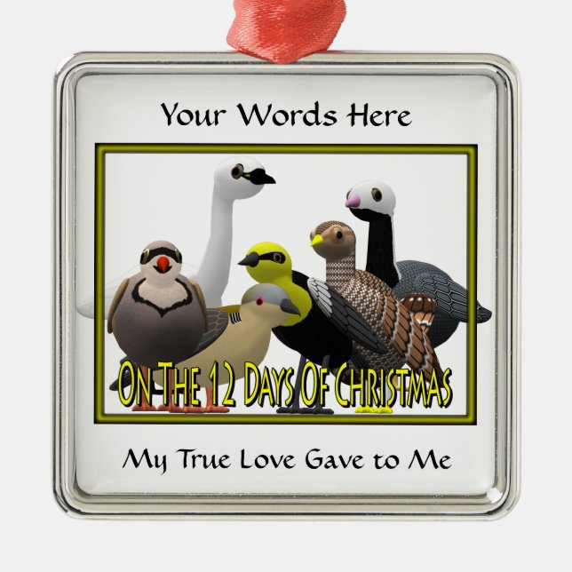 On the 12 Days of Christmas Metal Tree Decoration (Front)