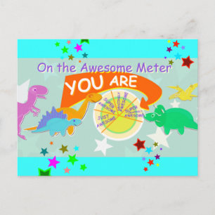 On the Awesome Metre You Are Cute Dinosaurs Postcard