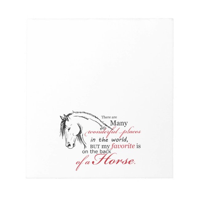 On the Back of a Horse Notepad (Front)