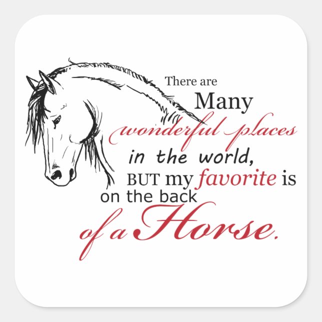 On the Back of a Horse Square Sticker (Front)