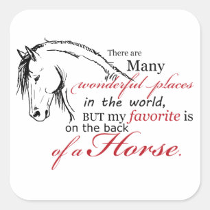 On the Back of a Horse Square Sticker