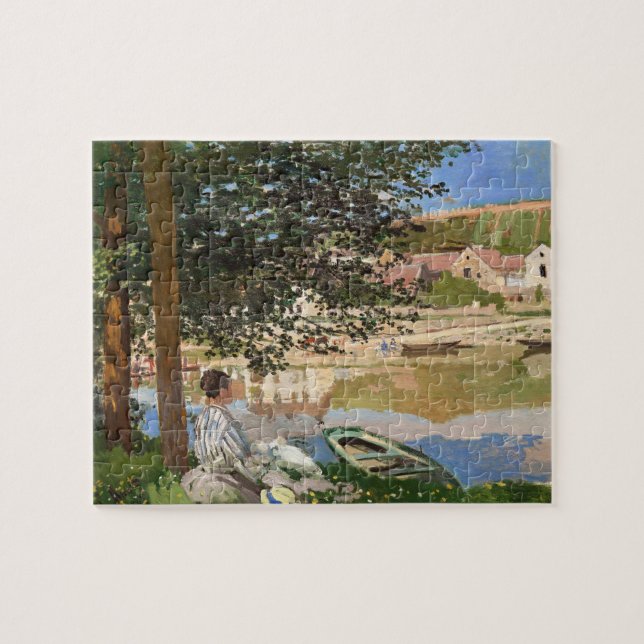 On the Bank of the Seine by Monet Jigsaw Puzzle (Horizontal)