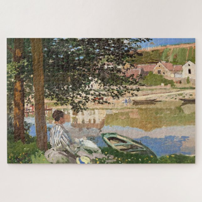 On the Bank of the Seine by Monet Jigsaw Puzzle (Horizontal)