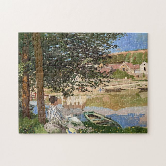 On the Bank of the Seine by Monet Jigsaw Puzzle (Horizontal)