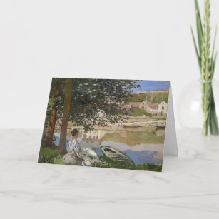 On the Bank of the Seine   Claude Monet Card