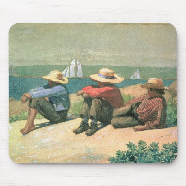 On the Beach, 1875 (w/c) Mouse Pad (Front)