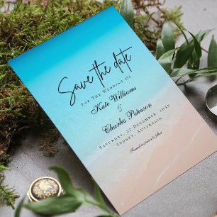 On the beach , beach wedding Save The Date Card