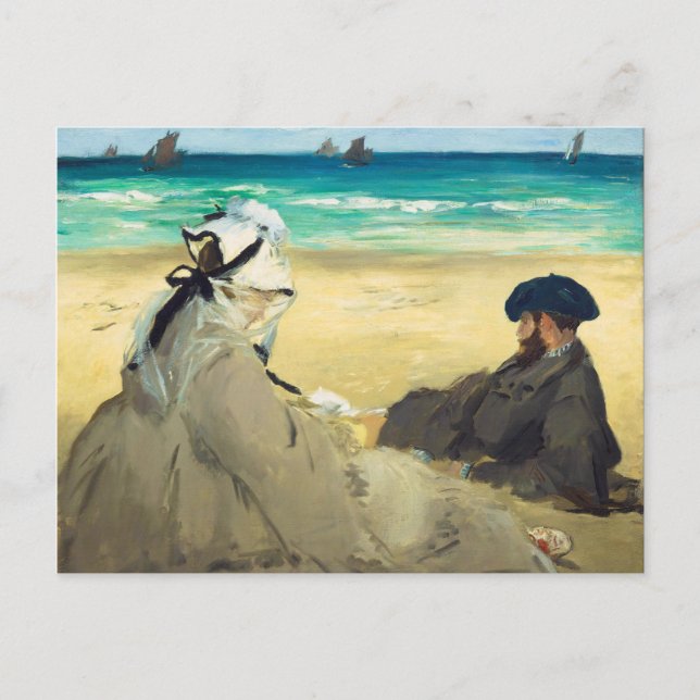 On the Beach by Edouard Manet (1873) Postcard (Front)