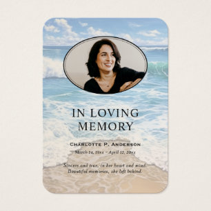 On the Beach Memorial Prayer Photo Cards