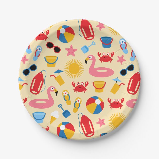 On the beach paper plate (Front)