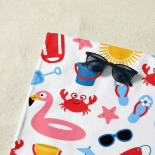 On the beach towel