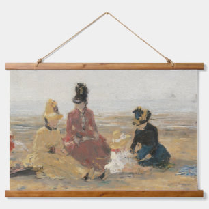 On the Beach Trouville 1887 by Eugene Boudin Hanging Tapestry