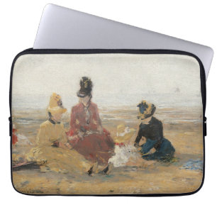 On the Beach Trouville 1887 by Eugene Boudin  Laptop Sleeve