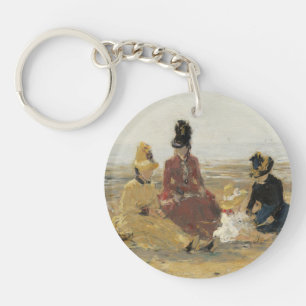 On the Beach, Trouville 1887 Key Ring