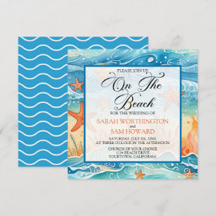 On The Beach Wedding Invitation