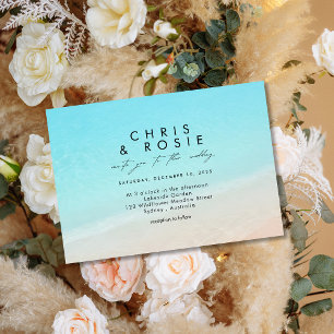 On the beach wedding invitation
