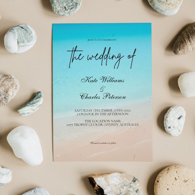 On the beach wedding invitation (Creator Uploaded)