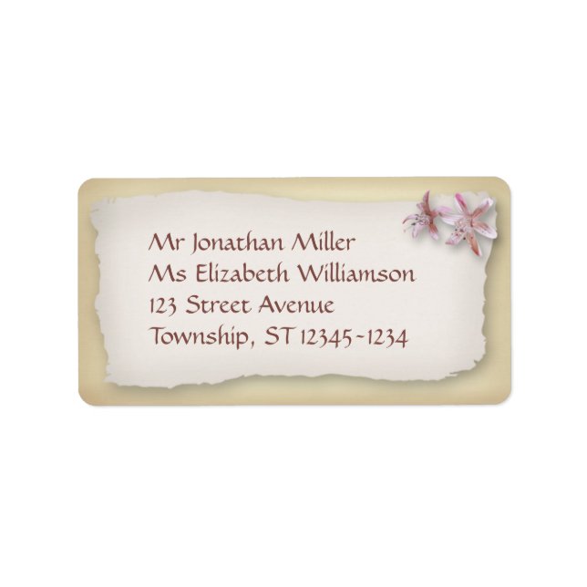 On the Beach Wedding Labels (Front)