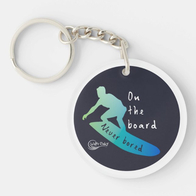 On the Board Surfing Keychain (Front)