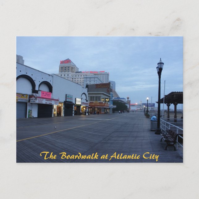 On the Boardwalk in Atlantic City, NJ Postcard (Front)