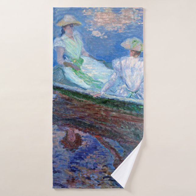 On the Boat, Monet Bath Towel (Bath Towel)