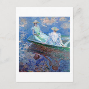 On the Boat, Monet Postcard