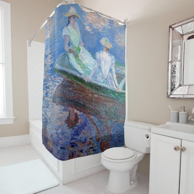 On the Boat, Monet Shower Curtain (In Situ)