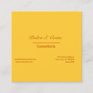 On the Bold Side. Plain Cautionary Yellow Vibrant Square Business Card