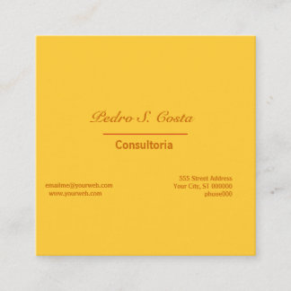 On the Bold Side. Plain Cautionary Yellow Vibrant Square Business Card