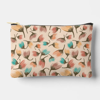 On the Breeze-Tossed Floral-Pebble-Distant Dunes Accessory Pouch