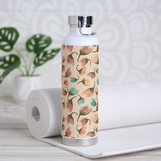 On the Breeze-Tossed Floral-Pebble-Distant Dunes Water Bottle