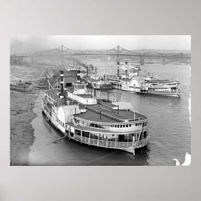 On the Cincinnati Levee 1905 Poster (Front)