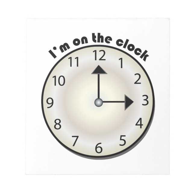 On The Clock Notepad (Front)