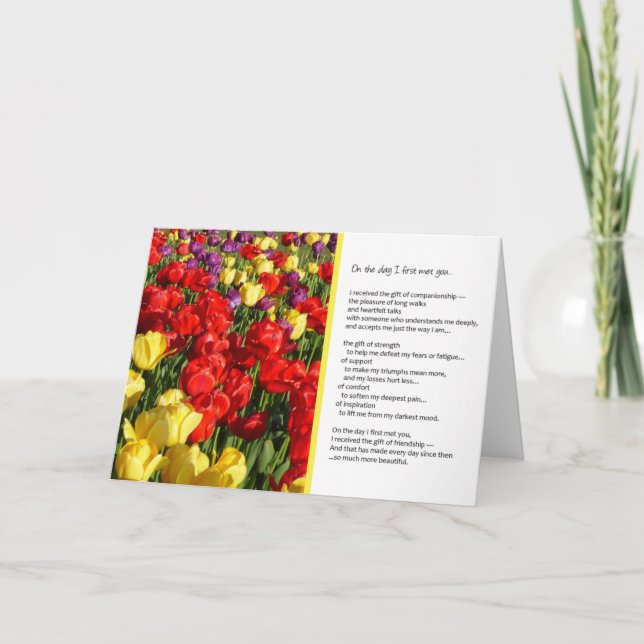 On the Day I First Met You...friendship Card (Front)