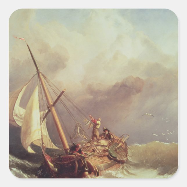 On the Dogger Bank, 1846 Square Sticker (Front)