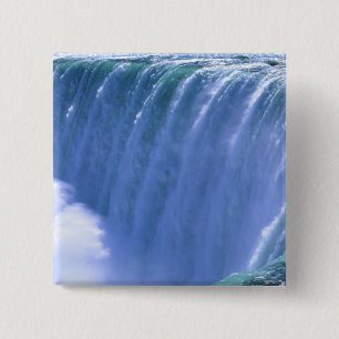 On the Edge of Powerful Niagara Falls, New York 15 Cm Square Badge