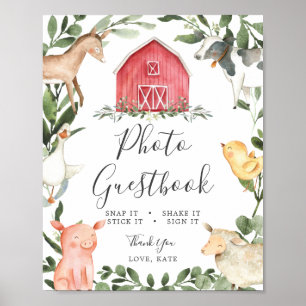 On The Farm Baby Shower Photo Guestbook Sign