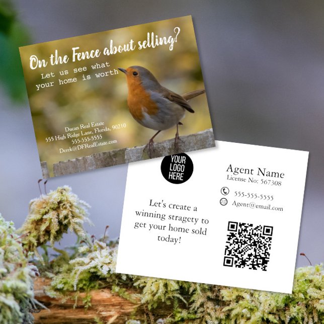 On the Fence Real estate Robin Postcard (Creator Uploaded)