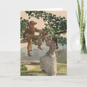 On the Fence Winslow Homer Card