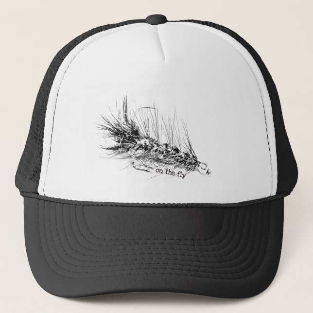 On The Fly - Fisherman's Fly Pattern Bait Trucker Hat (Front)