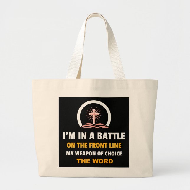 ON THE FRONT LINE LARGE TOTE BAG (Front)