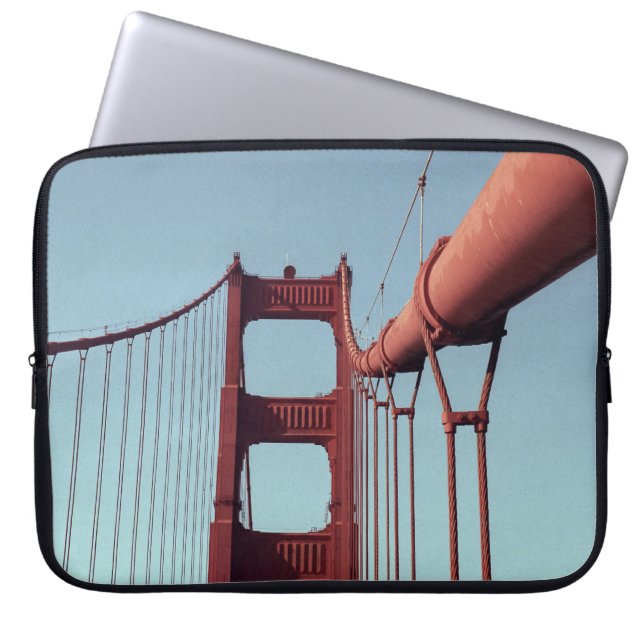 On The Golden Gate Bridge Laptop Sleeve (Front)
