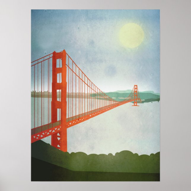 On The Golden Gate Bridge Poster (Front)